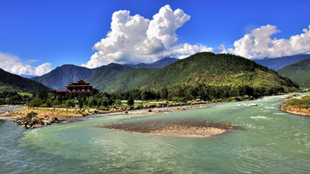 Punhaka Dzong at reunion of Pho and Mo, Bhutan